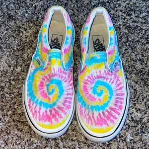 Girls Rainbow Tye Dye Vans Size 1